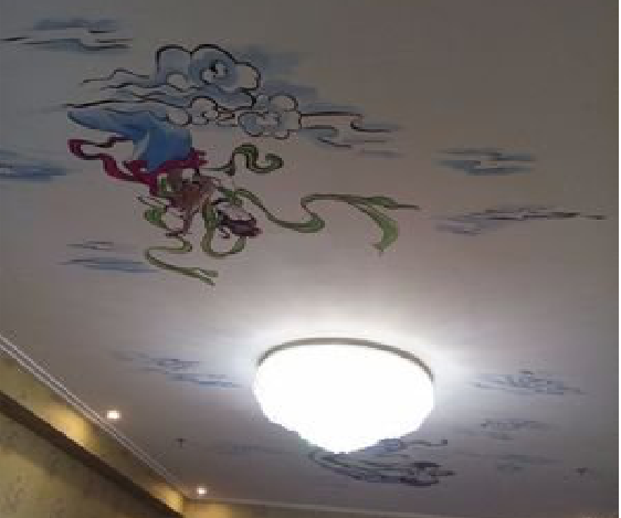 大渡口如何快速绘制天花板上的手绘墙？